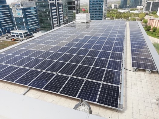 Ankara Kredi yurtlar Kurumu 180 kW Çatı Güneş Enerji santrali-EPC